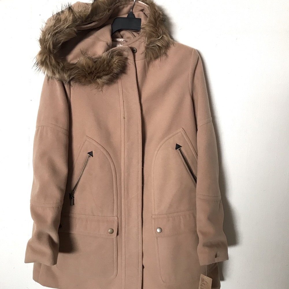 Cremieux Camel color Hooded Coat sz. L